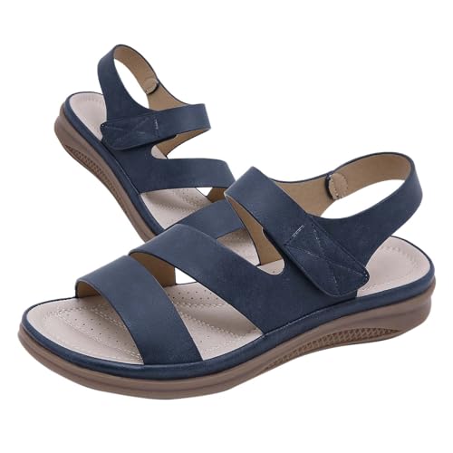 AZMAHT Zapatos Cómodos de Primavera y Verano Sandalias Ortopédicas de Vestir para Mujer Talla Grande,Azul,38/240mm