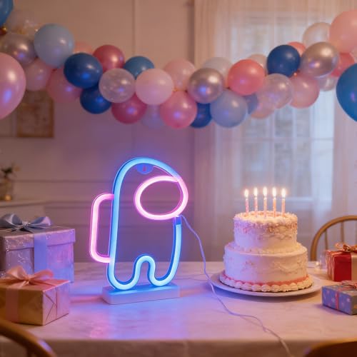 Image of Nordstylee Astronaut Shape Neon Sign Lights Hanging Decorative Neon Lights USB or Battery Operated for Home Bedroom Bar Restaurant Christmas Birthday Party Gift Art Wall Decoration Light