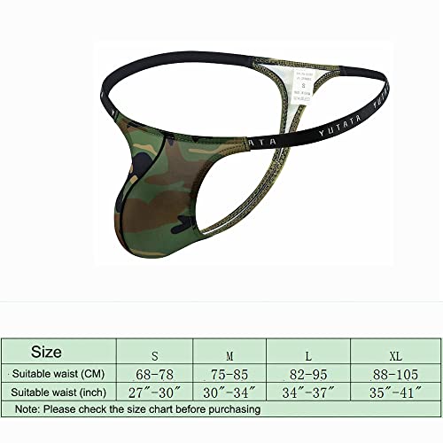 Yuanboo 2 Pack Thongs Men Underwear Camo Men's Thongs Underwear Sexy Low Waist Briefs For Men, X-Large #TOP5