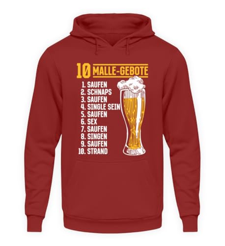 Sweat Die 10 Malle-Gebote Party Bier Mallorca rouge brique sweat-shirt XXL