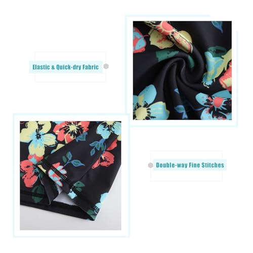 Image of Girls 3 Piece Swimsuits Set Long Sleeve Rash Guard for Girls Tankini Bathing Suits Beach Swimwear 3-16 Years