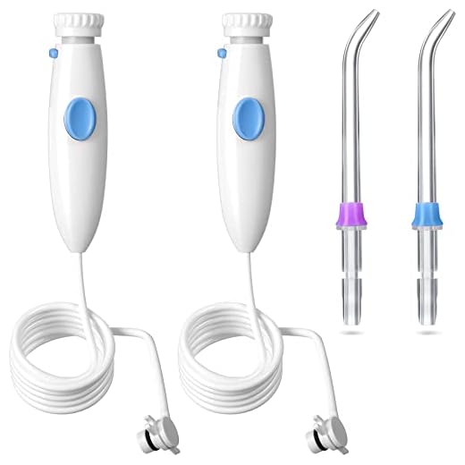 Oral Hygiene Accessories Standard Water Hose Plastic Handle with Water Flosser Replacement Jet Tip, Compatible with Waterpik Oral Irrigator WP-100 WP-300 WP-660 WP-900 (4 Pieces)