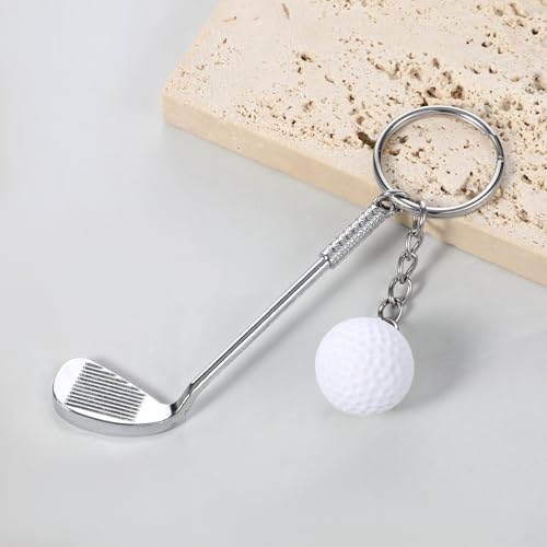 Image of Golf Club Keychain, Golf Gifts Keychain for Men Women Golfers Mini Alloy Golf Keychain Golf Racket Ball Pendant Keychain, Golf Ball with Keychain Bag Pendant Decorations Sports Golf Lovers Gifts