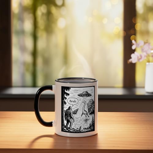 Taza de cerámica color negro y blanco 11 onzas miniatura 3