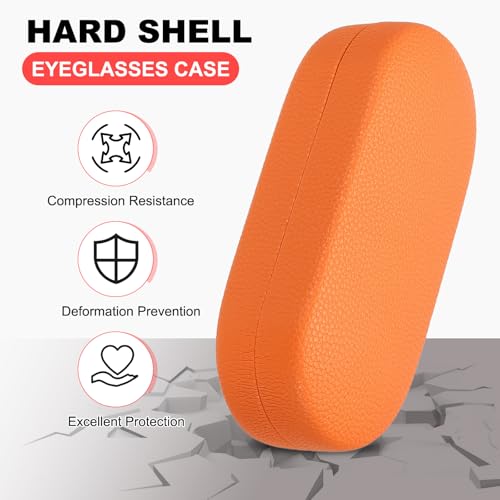 Image of PATIKIL Hard Shell Eyeglasses Case, PU Leather Large Glasses Case Litchi Grain Protective Sunglasses Organizer for Women Men