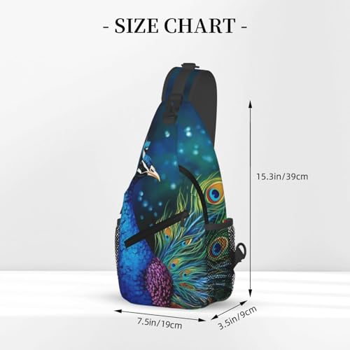 Bolso cruzado de pecho para hombre mochila bandolera color pavo real miniatura 3