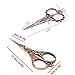 BIHRTC 2 Pairs Sewing Scissors Vintage European Style Flower Pattern Needlework Embroidery Stainless Steel Scissors Tailor Craft Scissors (Copper+Copper)