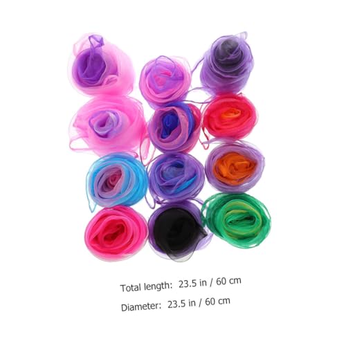LIFKOME 15pcs Colorful Performance Scarves Square Scarves for Dance Juggling and Music Movement Lightweight and Breathable for Toddlers and Stage Performances2
