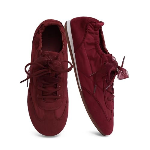 Image of iiimmu Ballet Flats Sneakers for Women Casual Walking Shoes | Elastic Back, Lace-Up & Slip-On, Suitable for Travel & Driving