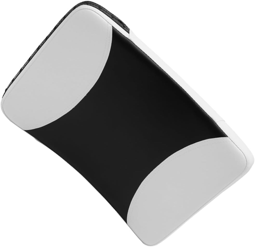 Taekwondo Kickboxing Kick Shield Pad Black and White Small Handheld Curved Sparring Target for Martial Arts Side Kick Training and Blocking Practice