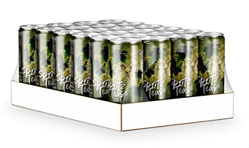 Spritz Tease Weißweinschorle trocken mit 6% Alk.Vol. und mit natürlichem Mineralwasser Gspritzter Cocktail in Dosen (Einweg) (Tray 24 x 250 ml) Cover