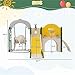 Yellow 8 in 1 Children Slide and Swing Set, Children's Playground, Climbing Slide Toy Set with Basketball Stand, Independent Combination for Children, Indoor and Outdoor use