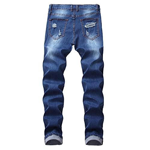 Jeans déchirés brodés de qualité supérieure pour hommes