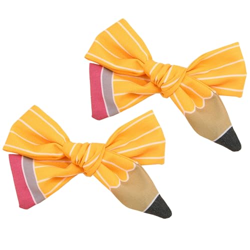Back to School Pencil Hair Clips for Girls, 2 Pack