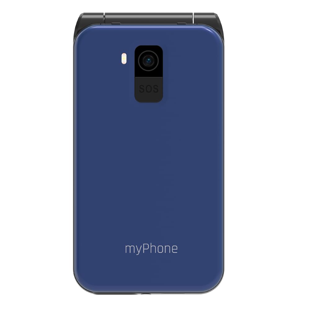 myPhone Flip LTE Téléphone Portable Senior à Clapet Débloqué 4G, Grandes Touches, Bouton SOS, Double SIM