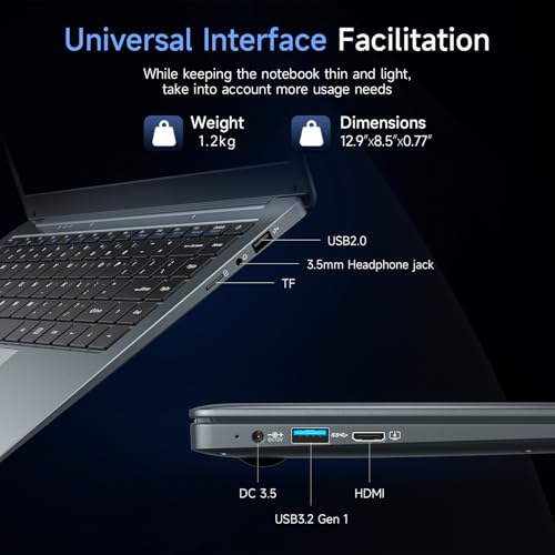 Image of BLUEING 14 Inch Laptop-Computer, Celeron N3350 (Up to 2.4GHz), 6GB LPDDR4 RAM 192GB Storage, WI-FI 5, BT5.0, HD Camera, 34Wh Battery, Home & Study, Lightweight