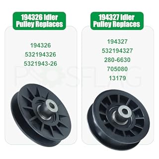 POSFLAG 2 Pack 532194326 Idler Pulley with 532194327 Idler Pulley Replaces Craftsman 194326 Idler Pulley, 532194327 Pulley Idler Flat, 194327 Idler Pulley for Husqvarna YTH22V46 YTH20K46 LGT2654 Decks