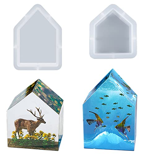 Cayway Silicone Large Resin Molds for Flowers 2 Size House Resin Mould 3D Epoxy Resin Molds Silicone Molds for Resin Casting for Flowers Preservation DIY Wedding Gift - Image 3