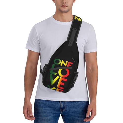 Bolso cruzado One Love Rasta jamaicano ajustable para hiking miniatura 7