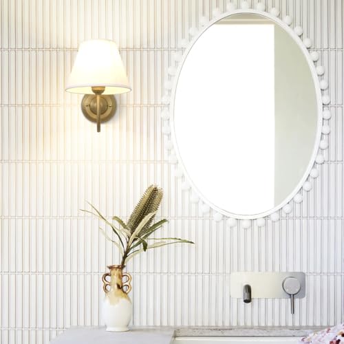 Image of Vintage Curved Arm Fabric Wall Sconce with Linen Cloth Shade, Hardwired Indoor Single Sconce Light Wall Mounted Lamp for Bedroom Living Room Stairs Hallway