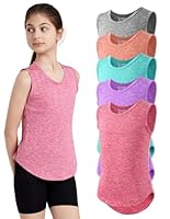 ATTIQOZI 5 Pack Mädchen Unterhemd Sommer Ärmellose Rundhals Kinder Tanktops für Mädchen Soft Breathable Tank Tops für Running Hiking Tennis Yoga Sc/Or/Grün/Lila/Rosenrot L
