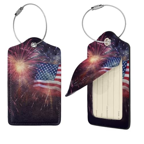 Étiquettes en cuir synthétique avec motif drapeau américain