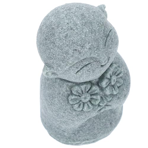 SHINEOFI Statua di Buddha da Tavolo in Materiale Robusto Statuetta Zen da Giardino Decorativa Piccolo Figura Meditativa per Casa e Ufficio Decorazione Retrò per Interni ed Esterni