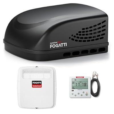 FOGATTI RV Air Conditioner InstaCool 16000BTU Non-Ducted, Rooftop AC Unit RV, All in One Unit, Easy Install, Quiet AC, For Camper (Non-ducted, Black)