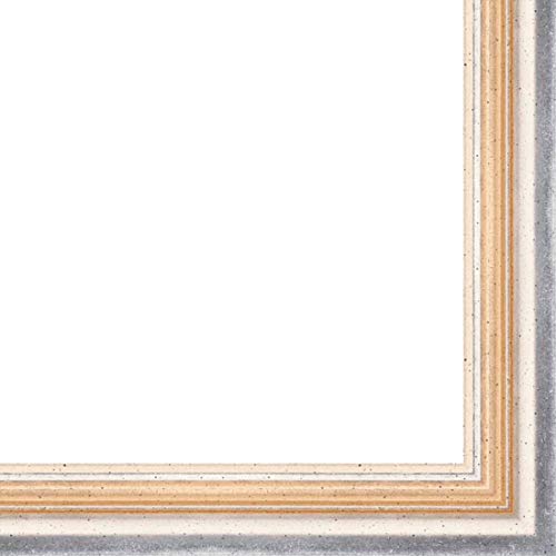 Picture Frame Moulding (Wood) 100ft Bundle - Traditional Antique Silver Finish - 0.75