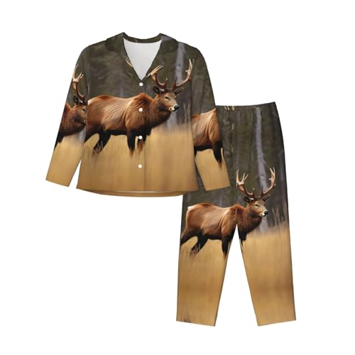 Ensemble pyjama confortable imprimé animal sauvage avec pantalon élastique