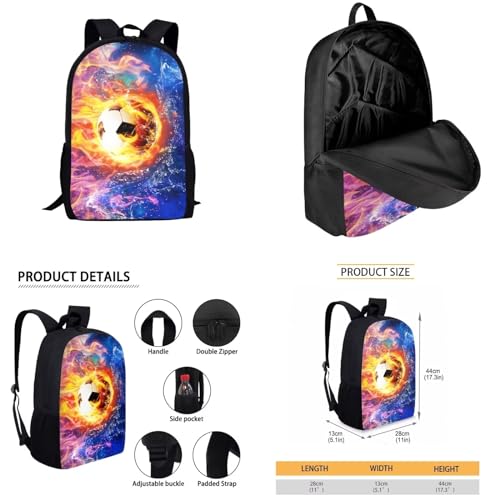 COEQINE 3D Soccer Sporty Backpack Purse for Men Little Kids Wallets For Teen Boys Wallets Ages 15-18 Trifold Wallet With Coin Pocket for Women Men,Blue3