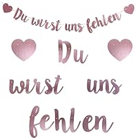 Abschieds Party Deko Du wirst Uns fehlen Girlande Rente Deko Rosegold We Will Miss You Deko Ruhestand Girlande Deko für Abschiedsfeier und Rente Party