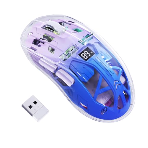 【Aspetto trasparente e illuminazione RGB fredda】Il nostro mouse Bluetooth adotta un design della scocca del PC completamente trasparente, elevata trasparenza per mostrare la struttura di precisione interna, con effetti di illuminazione RGB a 16,8 milioni di colori, personalizzazione personalizzata, in modo che ogni utilizzo diventi un piacere visivo.