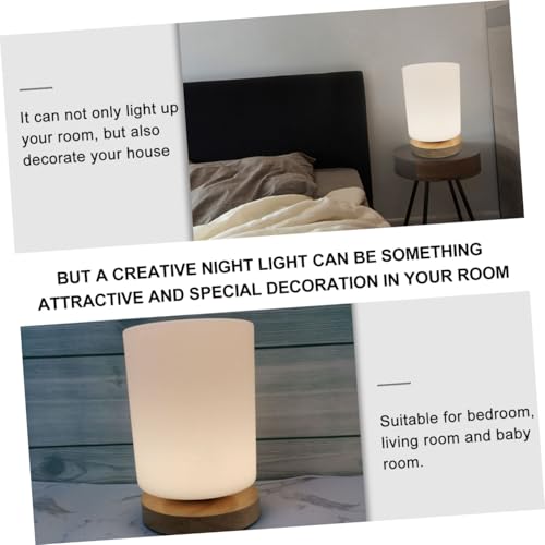 Lámpara de mesa de noche LED con forma de cilindro ajustable con luz cálida y control táctil USB miniatura 3