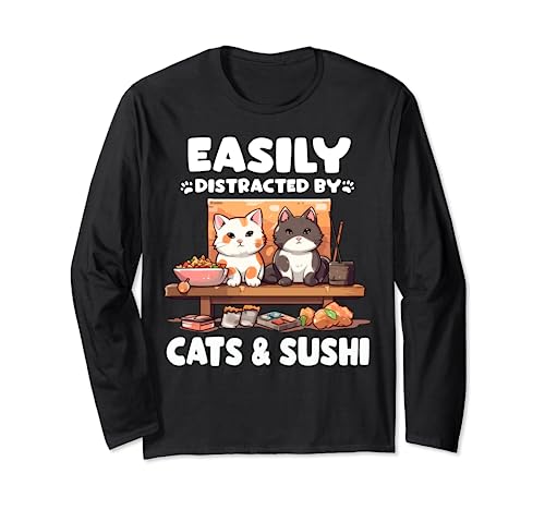 Kawaii Neko - Gatto giapponese Sushi Maki Maglia a Manica