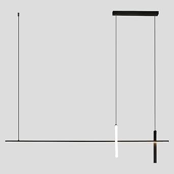 KCO Pendant Light, Modern Linear LED Island Light Fixture, Dimmable, Black, 39.4x63 inches, Kitchen Island, Living Room, Bedroom, Industrial