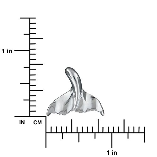 Sterling Silver Whale Tail Pendant Necklace, 16+2" Extender3