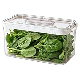 Contenitori per alimenti per frigorifero, con coperchio, a prova di perdite, trasparenti, di grande capacità, per frigorifero, cibo, verdure, per farina, zucchero, fagioli, insalata, pomodori, lattuga