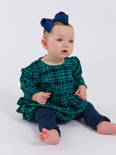 RuffleButts Baby Girls Woven Long Sleeve Bubble Romper with Snaps3