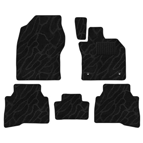 Aviles 新型 プリウス 60系 フロアマット【16色から選択】(ハイブリッド,04:ウェーブ × ブラック)