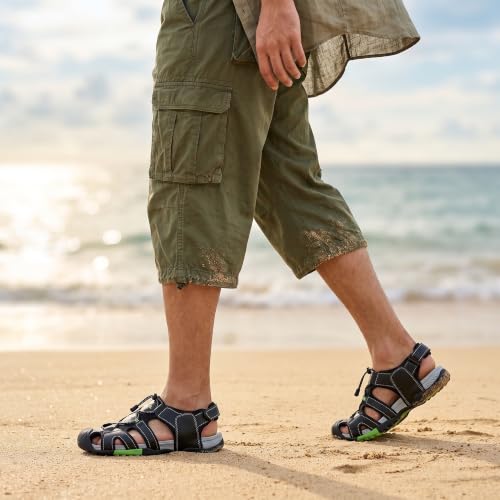 Image of FUEL Warrior Men's Fisherman Sandals - Comfortable, Breathable & Flexible Outdoor Sandals with Protective Toe, Anti-Skid Sole - Stylish Casual Beach & Sports Footwear