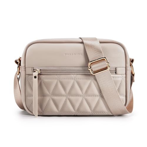 Image of Missnine Small Crossbody Purse Women Quilted Crossbody Bags Soft Leather Shoulder Handbags with Adjustable Strap