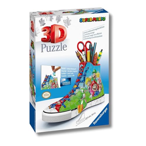 Ravensburger - Puzzle 3D Portapenne Sneaker Super Mario Edition | Puzzle 3D Bambini A Partire Dagli 8 Anni | Modellismo Da Costruire Bambini Di 112 Pezzi | Regalo Bambino 8 Anni E Più - 7