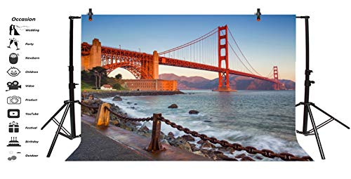Fondo fotográfico AOFOTO 7x5ft Golden Gate Bridge miniatura 3