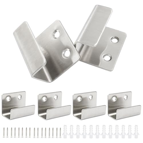 Image of 6 Pack Stainless Steel Wall Mount Brackets Hook with 20mm Inner Width Heavy Duty Tile Hangers for Ceramic Tile Display