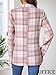 Mina Self Flannel Jacket Blazer Women Plaid 2025 Fall Pink Business Casual Work Professional Office Womens Fashion Fitted Oversied Winter Tartan Long Women's Blazers & Suit Jackets QY045 Pink 2L