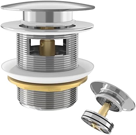 EXAKEY Tub Drain Chrome with Removable Pop-up Freestanding Bathtub Drain Stopper,Upgraded Free Standing Tub Drain Anti-rust and Watertight Polished Chrome