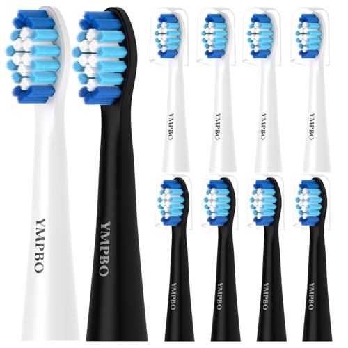 10 Stück Aufsteckbürsten kompatibel mit Oral B Pulsonic Elektrischen Zahnbürste Aufsteckzahnbürsten Zahnbürste Aufsätze Schwarz/Weiß