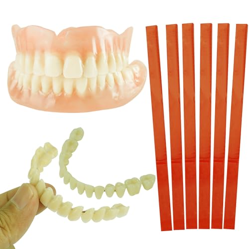 Image of dentaduras postizas para hombre，easy and convenient diy dentures at home kit complete, make your own dentures kit for top and bottom of temporary,repair missing teeth (Tooth white eight)