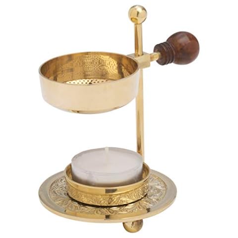 Incense Burner Adjustable Height 11 cm Wooden Handle Cover